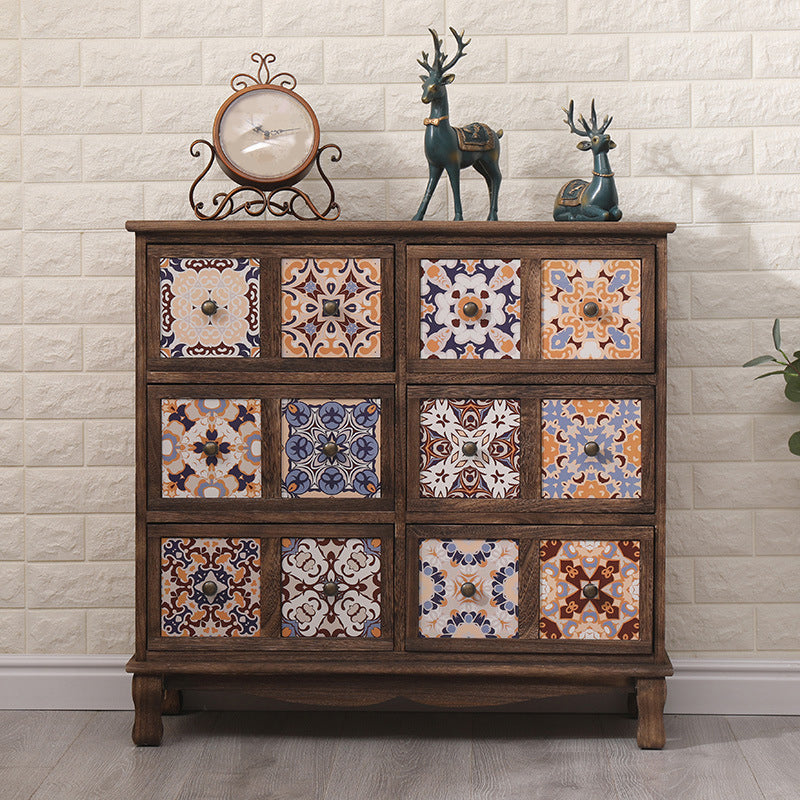 Nautical Bedroom Storage Chest Solid Wood Chest in Brown with Drawers