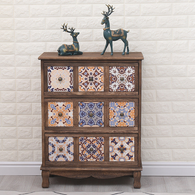 Nautical Bedroom Storage Chest Solid Wood Chest in Brown with Drawers