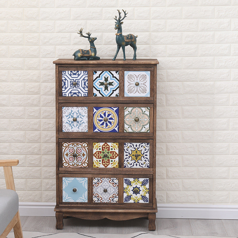 Nautical Bedroom Storage Chest Solid Wood Chest in Brown with Drawers