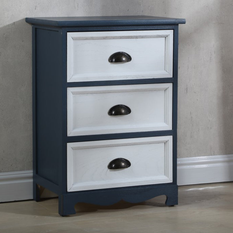 Vertical Nautical Bedroom Storage Chest Wooden Chest with Drawers