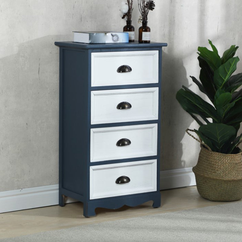Vertical Nautical Bedroom Storage Chest Wooden Chest with Drawers