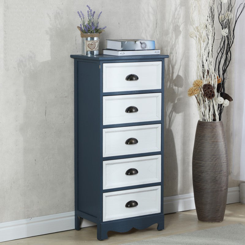 Vertical Nautical Bedroom Storage Chest Wooden Chest with Drawers