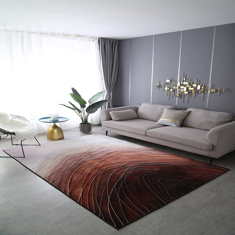 Dark Green Graphic Rug Polyester Modern Rug Stain Resistant Rug for Home Decor