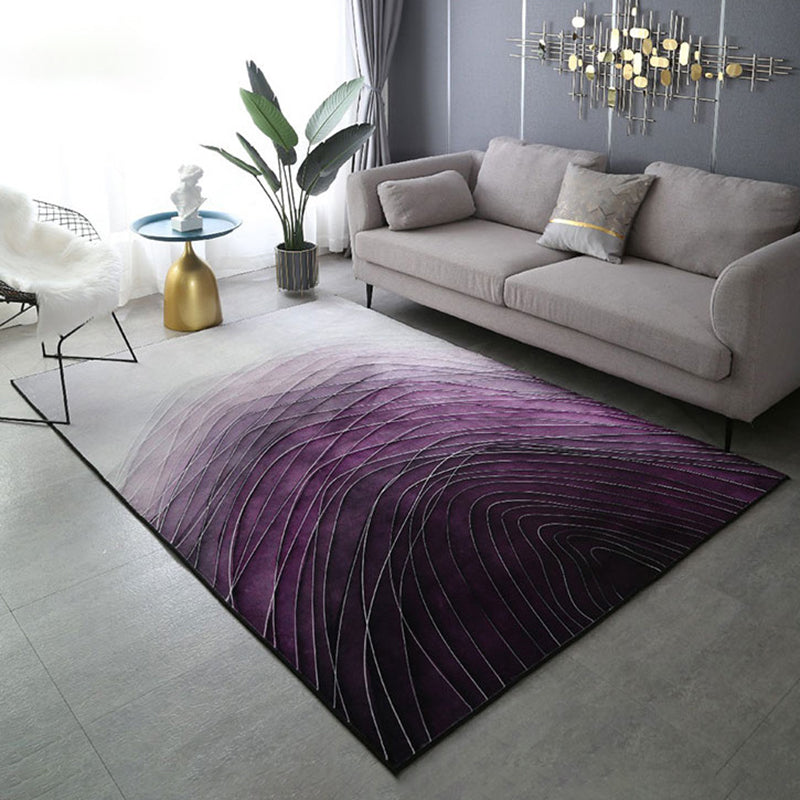 Dark Green Graphic Rug Polyester Modern Rug Stain Resistant Rug for Home Decor