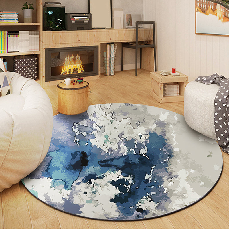 Wine Red Graphic Rug Polyester Modern Rug Washable Rug for Drawing Room