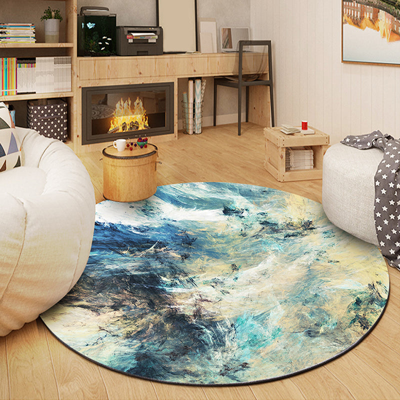 Wine Red Graphic Rug Polyester Modern Rug Washable Rug for Drawing Room