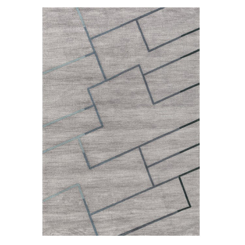 Gorgeous Grey Indoor Rug Polyester Graphic Rug Washable Rug for Home Decor