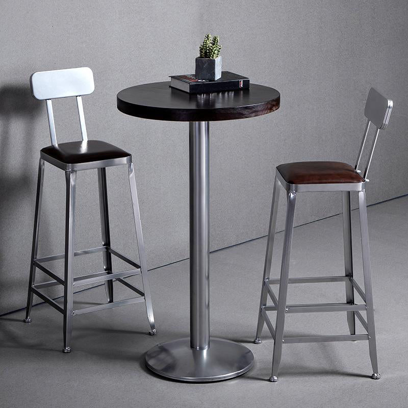 Industrial Iron Counter Height Stools Footrest Bar Stool for Indoor