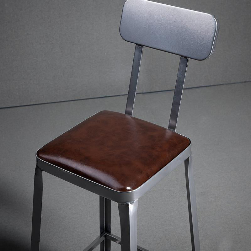 Industrial Iron Counter Height Stools Footrest Bar Stool for Indoor