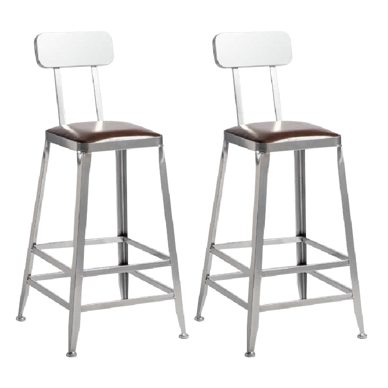 Industrial Iron Counter Height Stools Footrest Bar Stool for Indoor