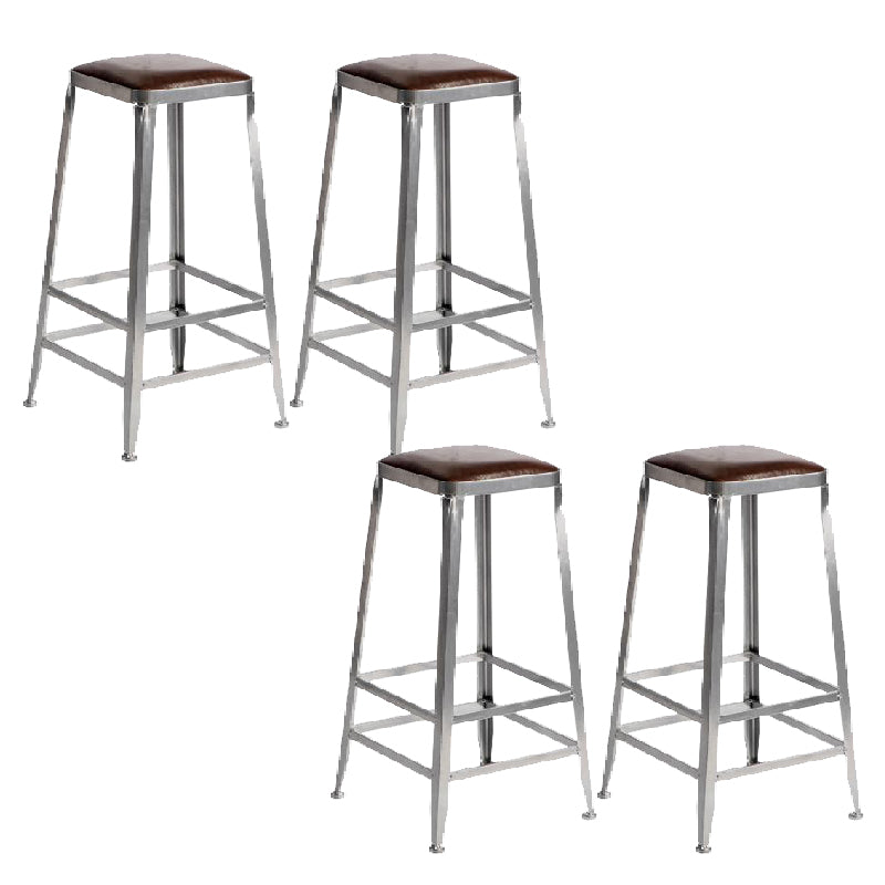 Industrial Iron Counter Height Stools Footrest Bar Stool for Indoor