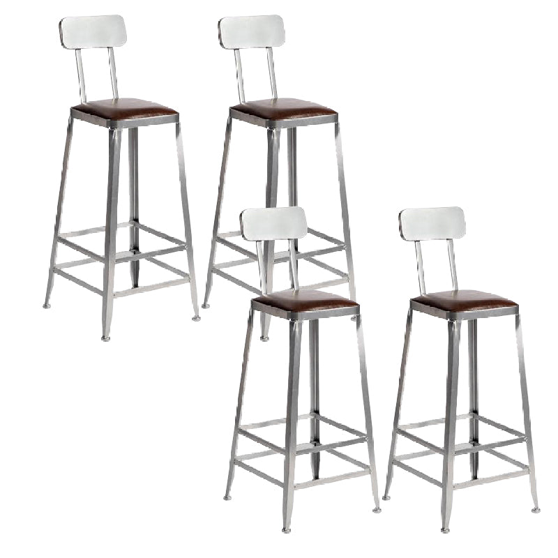 Industrial Iron Counter Height Stools Footrest Bar Stool for Indoor