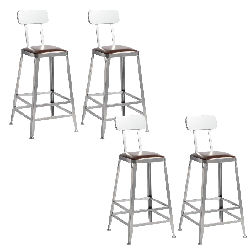 Industrial Iron Counter Height Stools Footrest Bar Stool for Indoor