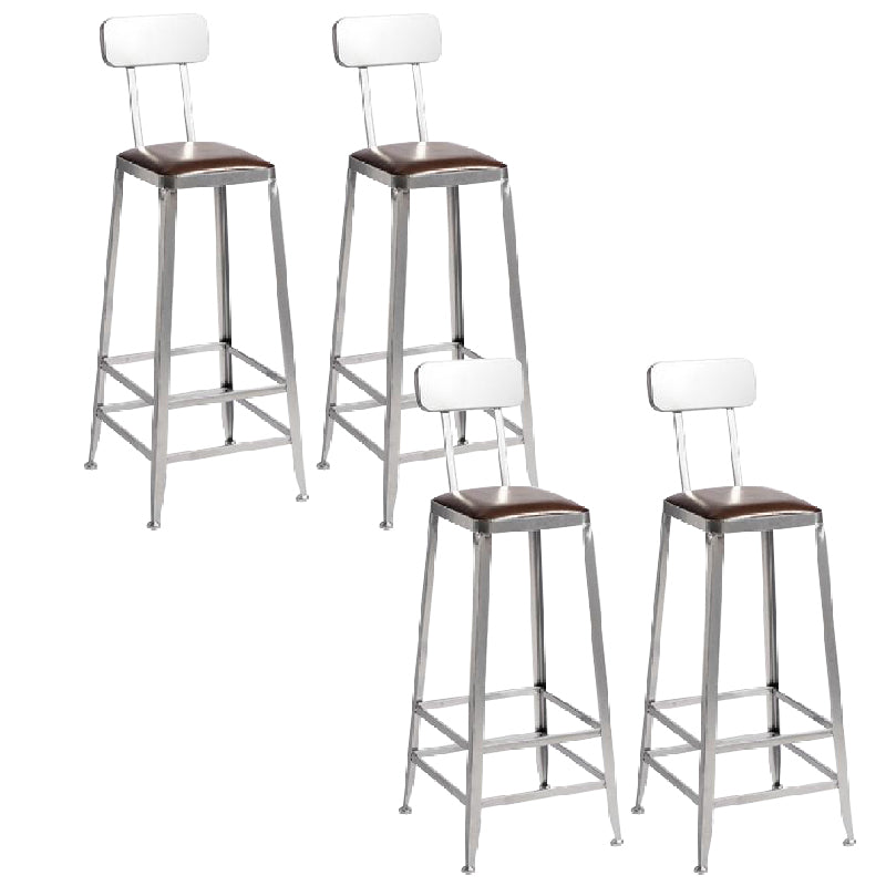 Industrial Iron Counter Height Stools Footrest Bar Stool for Indoor