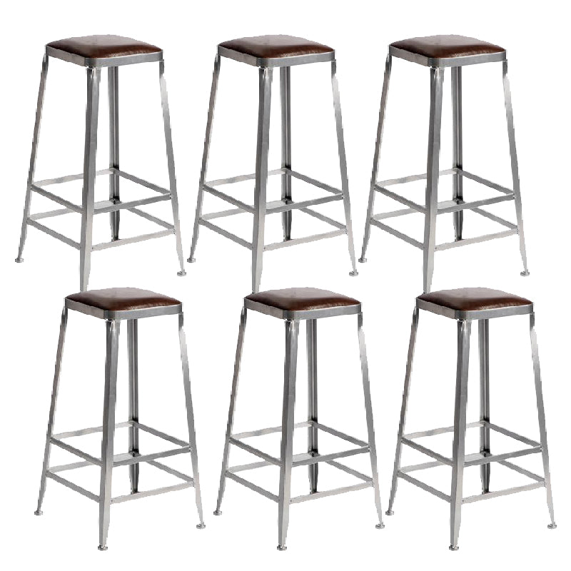 Industrial Iron Counter Height Stools Footrest Bar Stool for Indoor