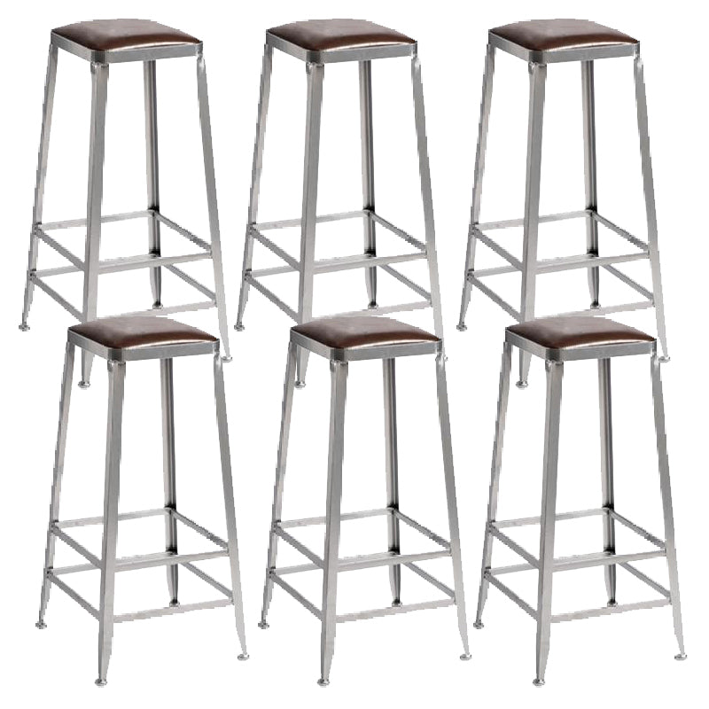 Industrial Iron Counter Height Stools Footrest Bar Stool for Indoor