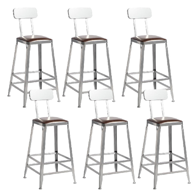 Industrial Iron Counter Height Stools Footrest Bar Stool for Indoor