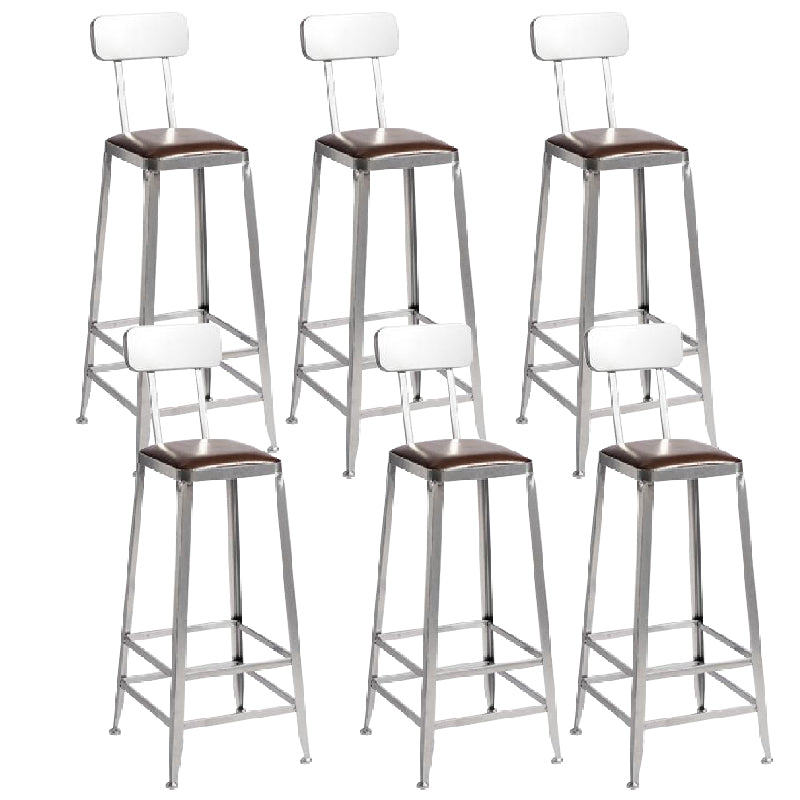 Industrial Iron Counter Height Stools Footrest Bar Stool for Indoor