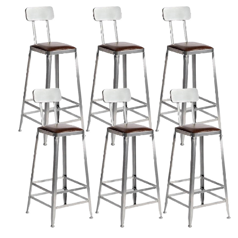 Industrial Iron Counter Height Stools Footrest Bar Stool for Indoor