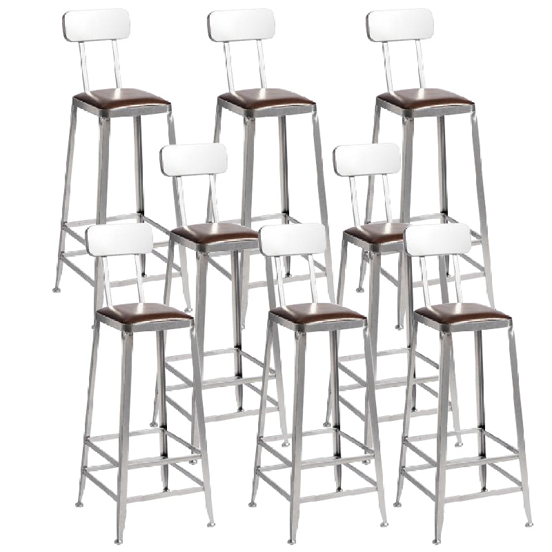 Industrial Iron Counter Height Stools Footrest Bar Stool for Indoor