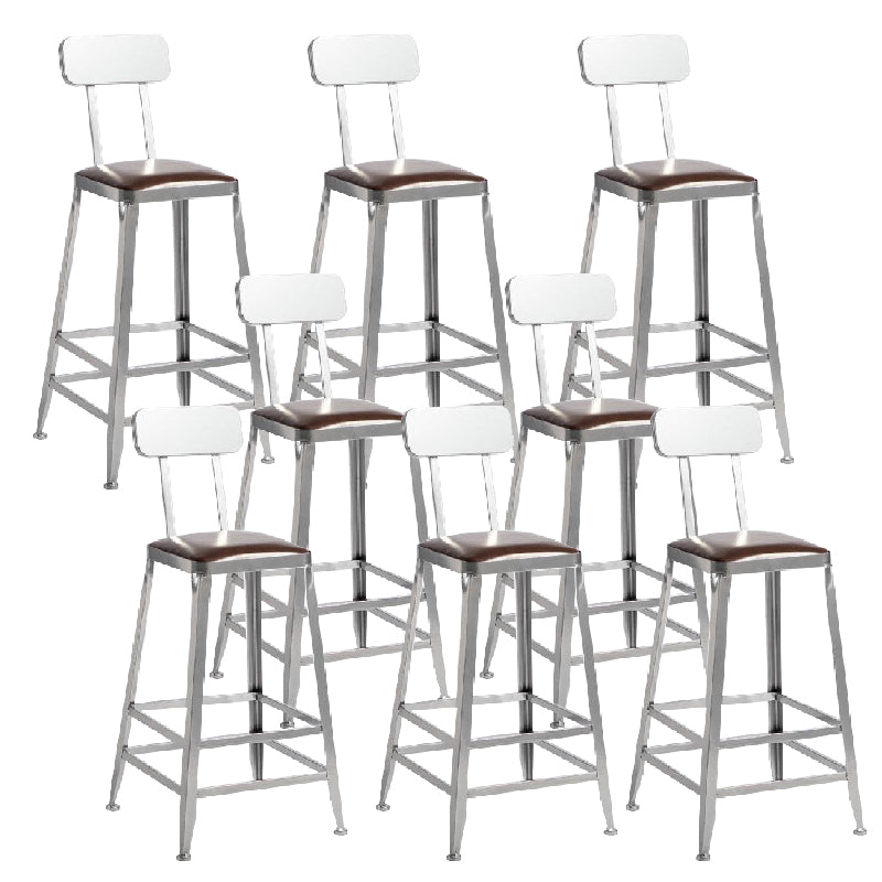 Industrial Iron Counter Height Stools Footrest Bar Stool for Indoor