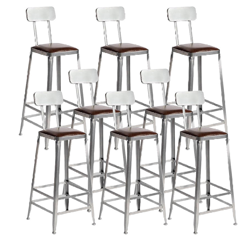 Industrial Iron Counter Height Stools Footrest Bar Stool for Indoor