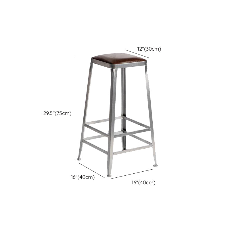 Industrial Iron Counter Height Stools Footrest Bar Stool for Indoor