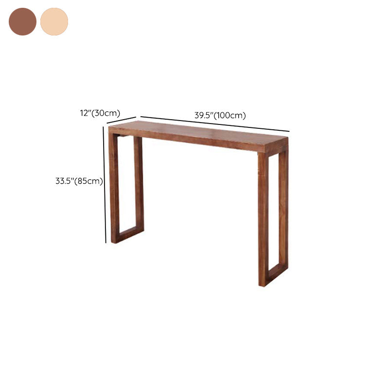 Mid-Century Modern Pine Console Sofa Table Rectangle End Table for Hall