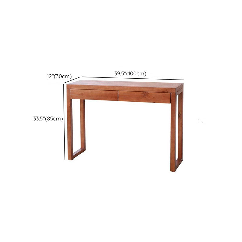 Mid-Century Modern Pine Console Sofa Table Rectangle End Table for Hall