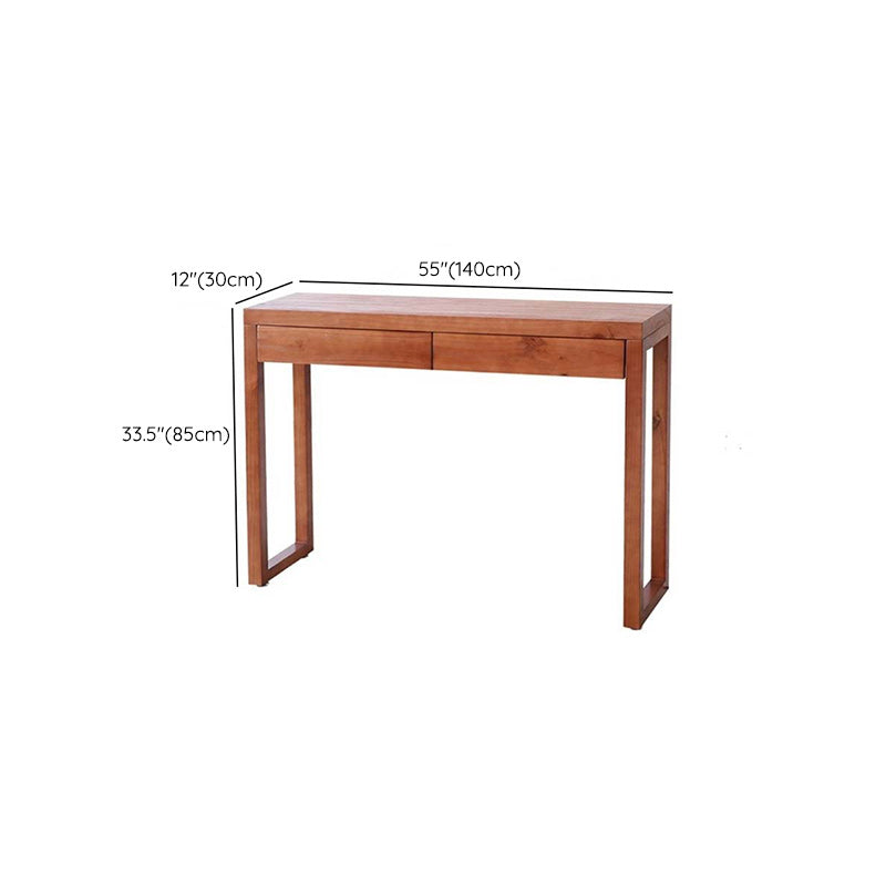 Mid-Century Modern Pine Console Sofa Table Rectangle End Table for Hall