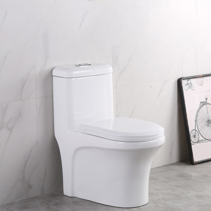 Modern Elongated Toilet Bowl White Flush Toilet with Seat for Bathroom