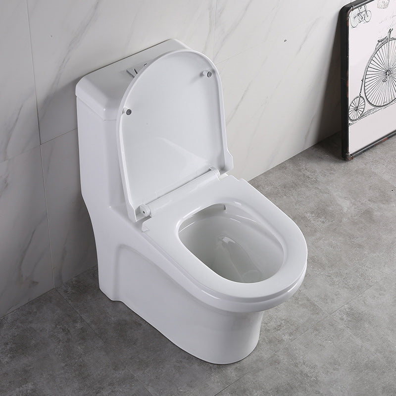 Modern Elongated Toilet Bowl White Flush Toilet with Seat for Bathroom