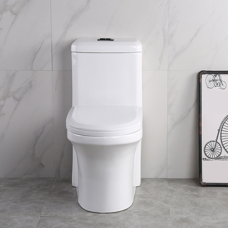 Modern Elongated Toilet Bowl White Flush Toilet with Seat for Bathroom