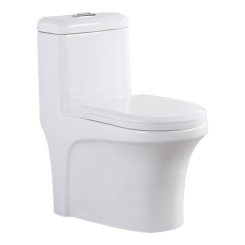 Modern Elongated Toilet Bowl White Flush Toilet with Seat for Bathroom