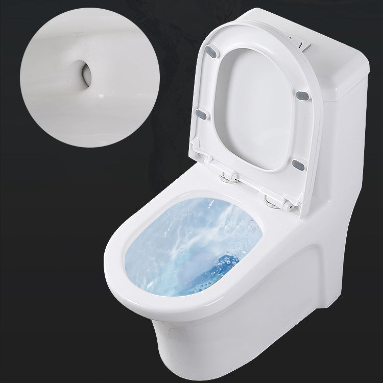 Modern Elongated Toilet Bowl White Flush Toilet with Seat for Bathroom