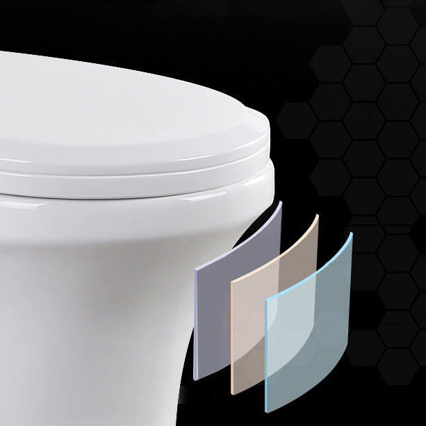 Modern Elongated Toilet Bowl White Flush Toilet with Seat for Bathroom