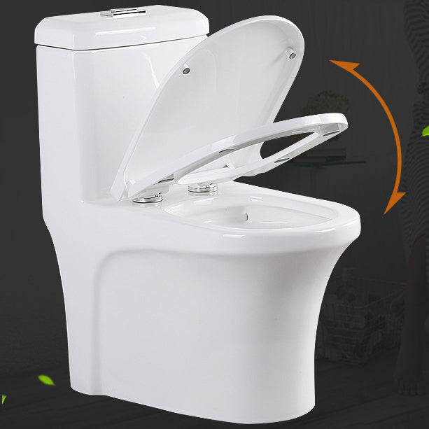 Modern Elongated Toilet Bowl White Flush Toilet with Seat for Bathroom