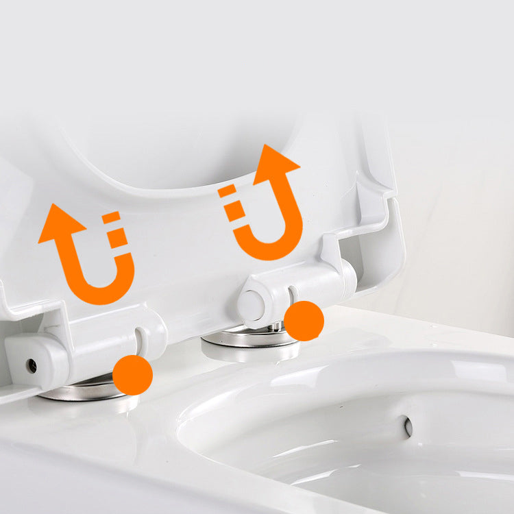 Modern Elongated Toilet Bowl White Flush Toilet with Seat for Bathroom