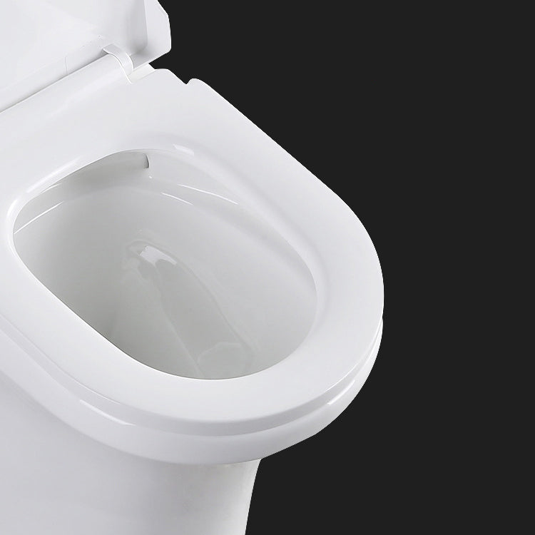 Modern Elongated Toilet Bowl White Flush Toilet with Seat for Bathroom