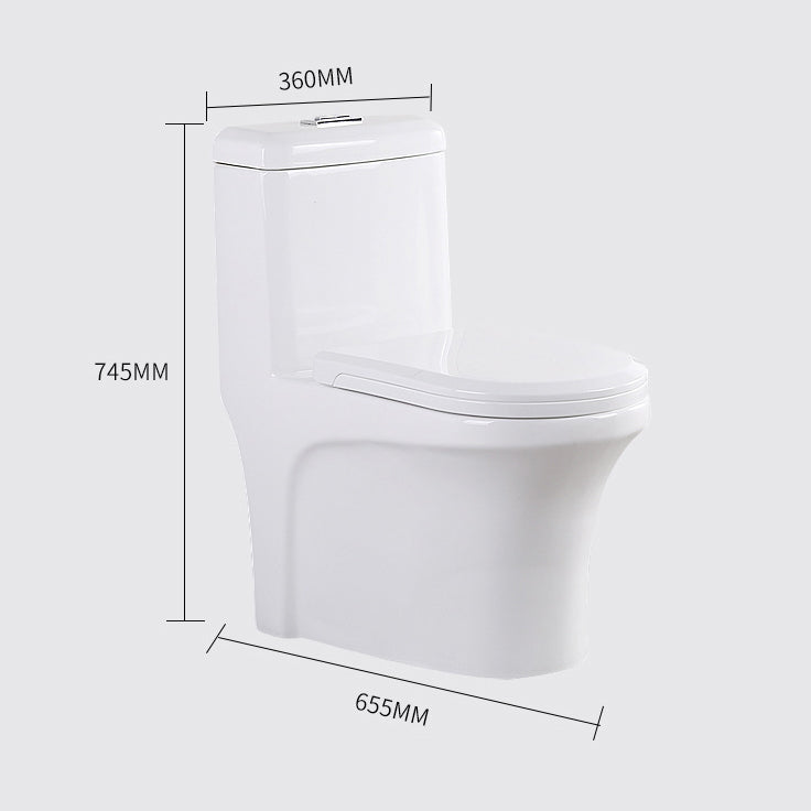 Modern Elongated Toilet Bowl White Flush Toilet with Seat for Bathroom