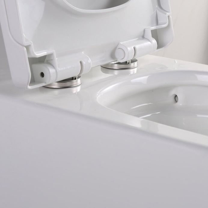 Modern Elongated Toilet Bowl White Flush Toilet with Seat for Bathroom