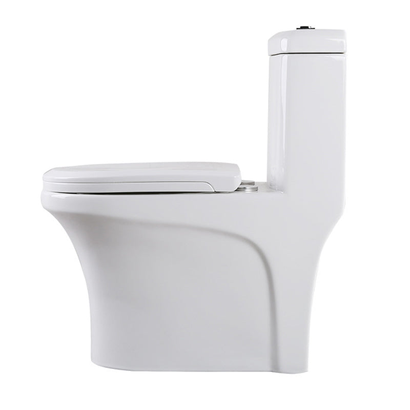 Modern Elongated Toilet Bowl White Flush Toilet with Seat for Bathroom