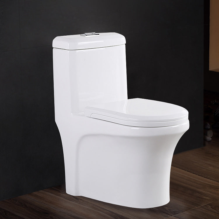 Modern Elongated Toilet Bowl White Flush Toilet with Seat for Bathroom