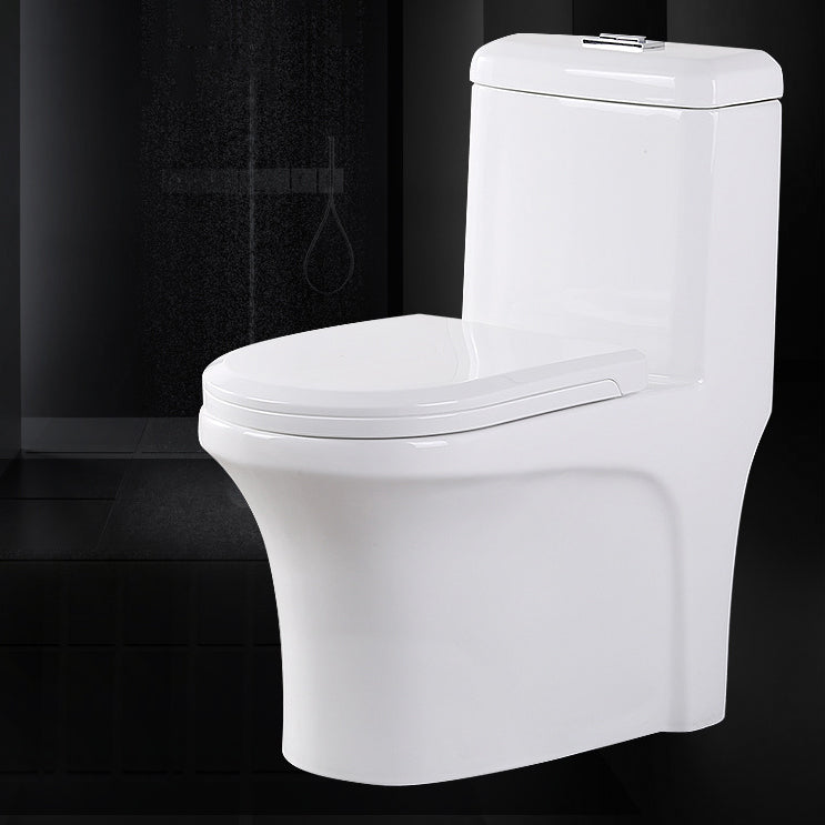Modern Elongated Toilet Bowl White Flush Toilet with Seat for Bathroom
