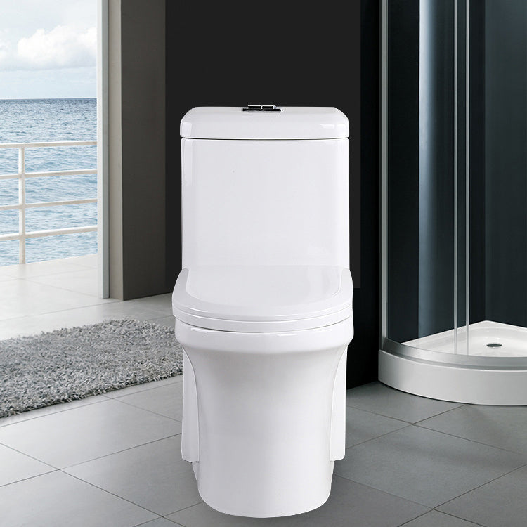 Modern Elongated Toilet Bowl White Flush Toilet with Seat for Bathroom