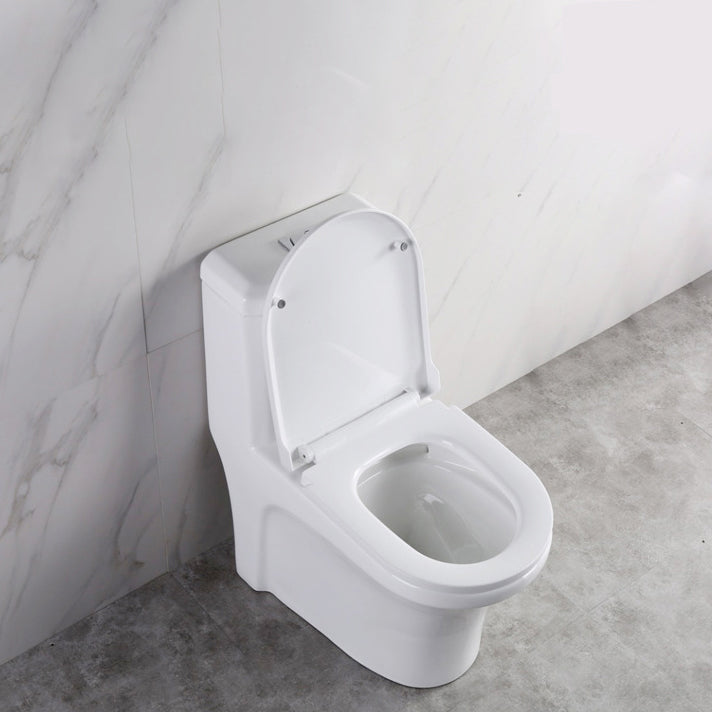 Modern Elongated Toilet Bowl White Flush Toilet with Seat for Bathroom