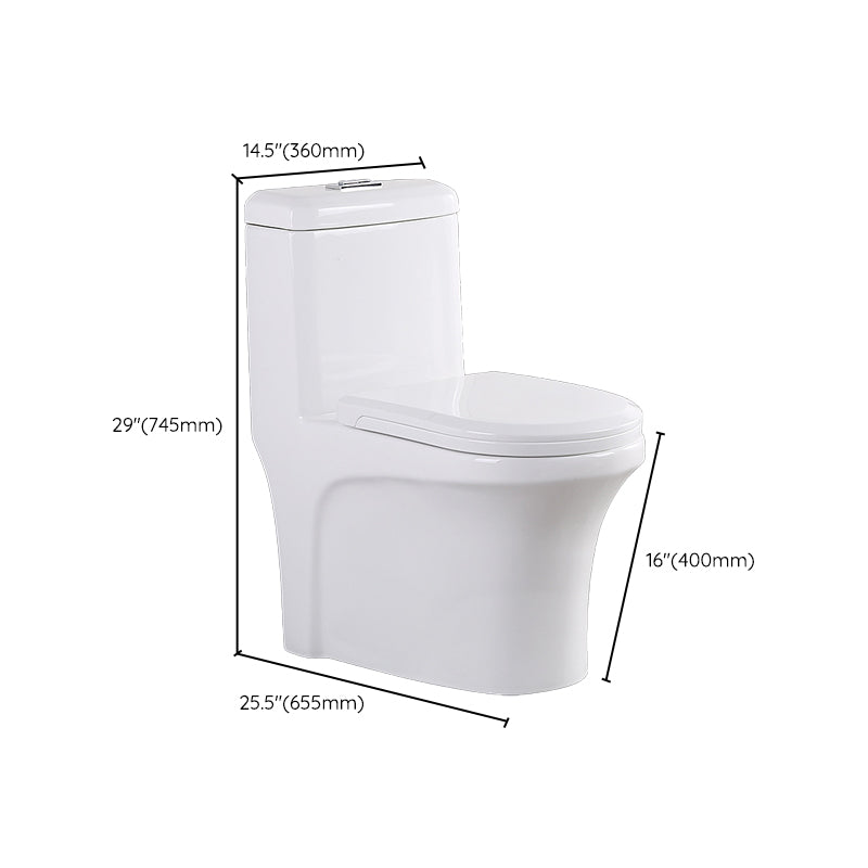 Modern Elongated Toilet Bowl White Flush Toilet with Seat for Bathroom