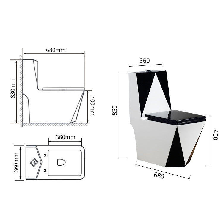 Modern Siphon Jet Toilet Bowl All-In-One Floor Mounted Urine Toilet