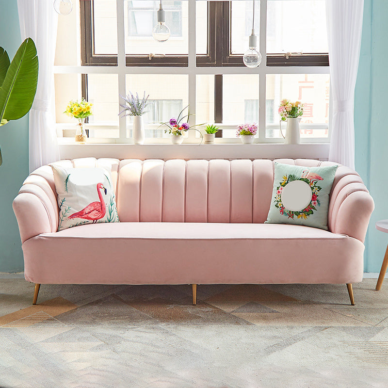 Modern 31.49" H Sewn Pillow Back Slope Arm Sofa for Apartment