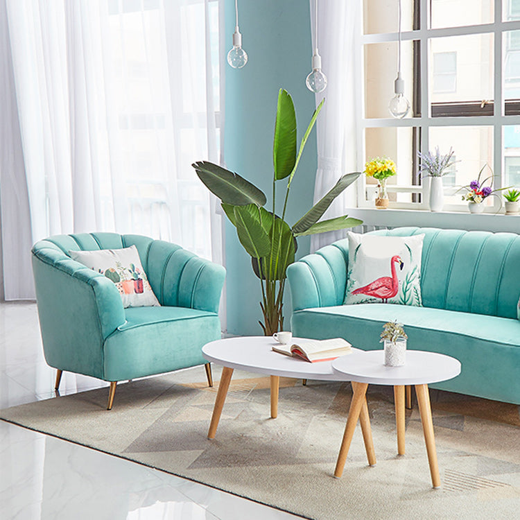 Modern 31.49" H Sewn Pillow Back Slope Arm Sofa for Apartment